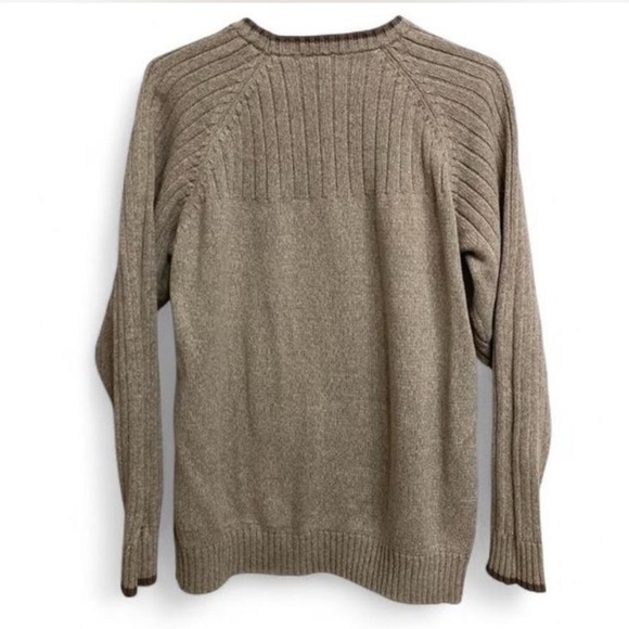Columbia Men’s Sweater, 100% Cotton, Brown, Beige, Tan Fall Winter, Size Medium - Picture 4 of 7